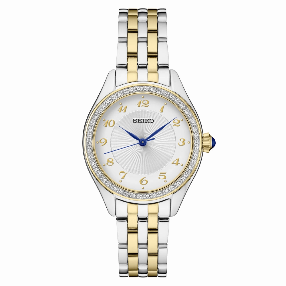 Seiko Essentials Two-Tone 29mm Quartz Watch with Swarovski Crystals