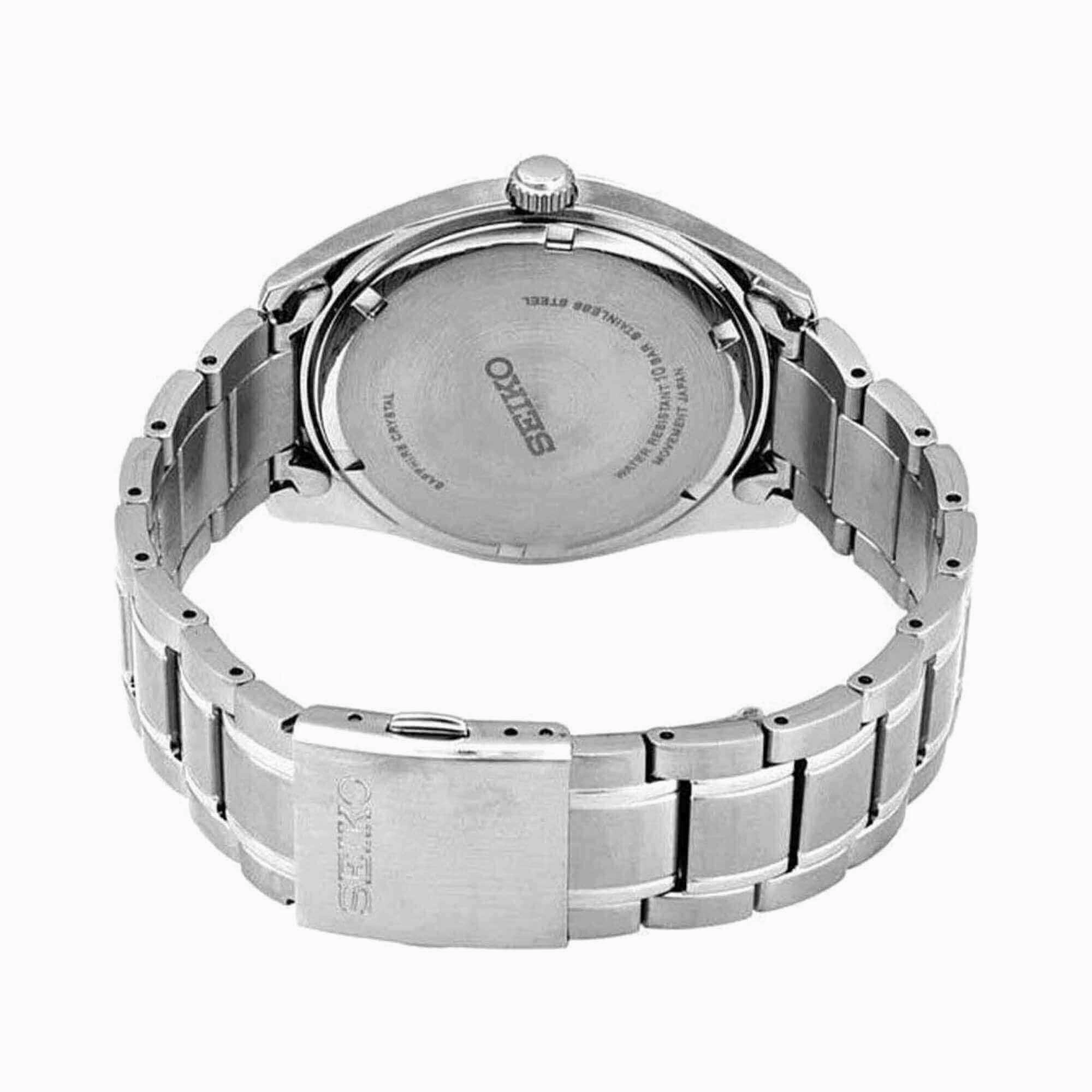 Seiko Men's Watch - Discover More Blue Dial Grey Titanium Bracelet | SUR371P1