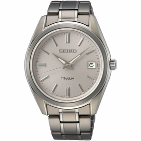 Seiko Men's Watch - Essentials Quartz Silver Dial Titanium Bracelet | SUR369