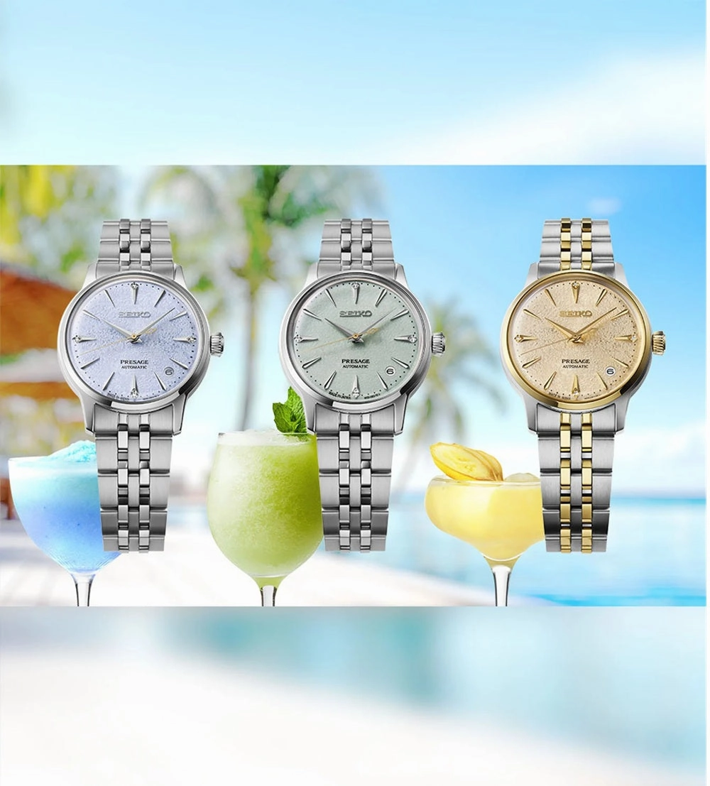 Seiko Presage Frozen Mojito Diamond Cocktail Time Ladies Watch SRPL63J1