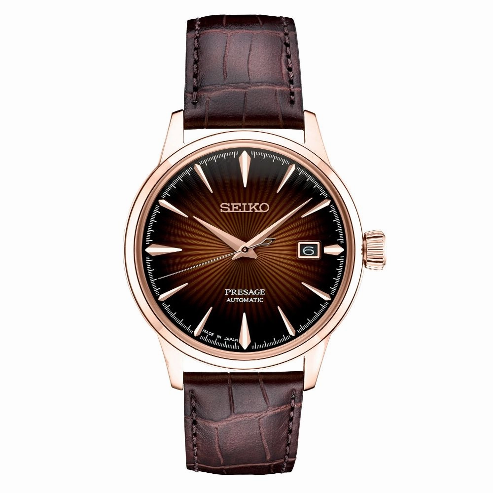 Seiko Presage "Cocktail Time" Series Rose-Tone Automatic Watch