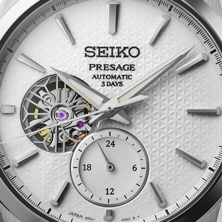 Seiko Presage Shiro Sharp-Edged Open Heart Automatic Mens Watch SPB415J1