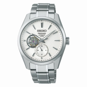 Seiko Presage Shiro Sharp-Edged Open Heart Automatic Mens Watch SPB415J1