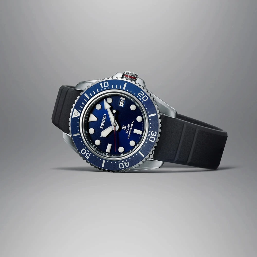 Seiko Prospex Solar Divers Watch Silicone Strap SNE593P1