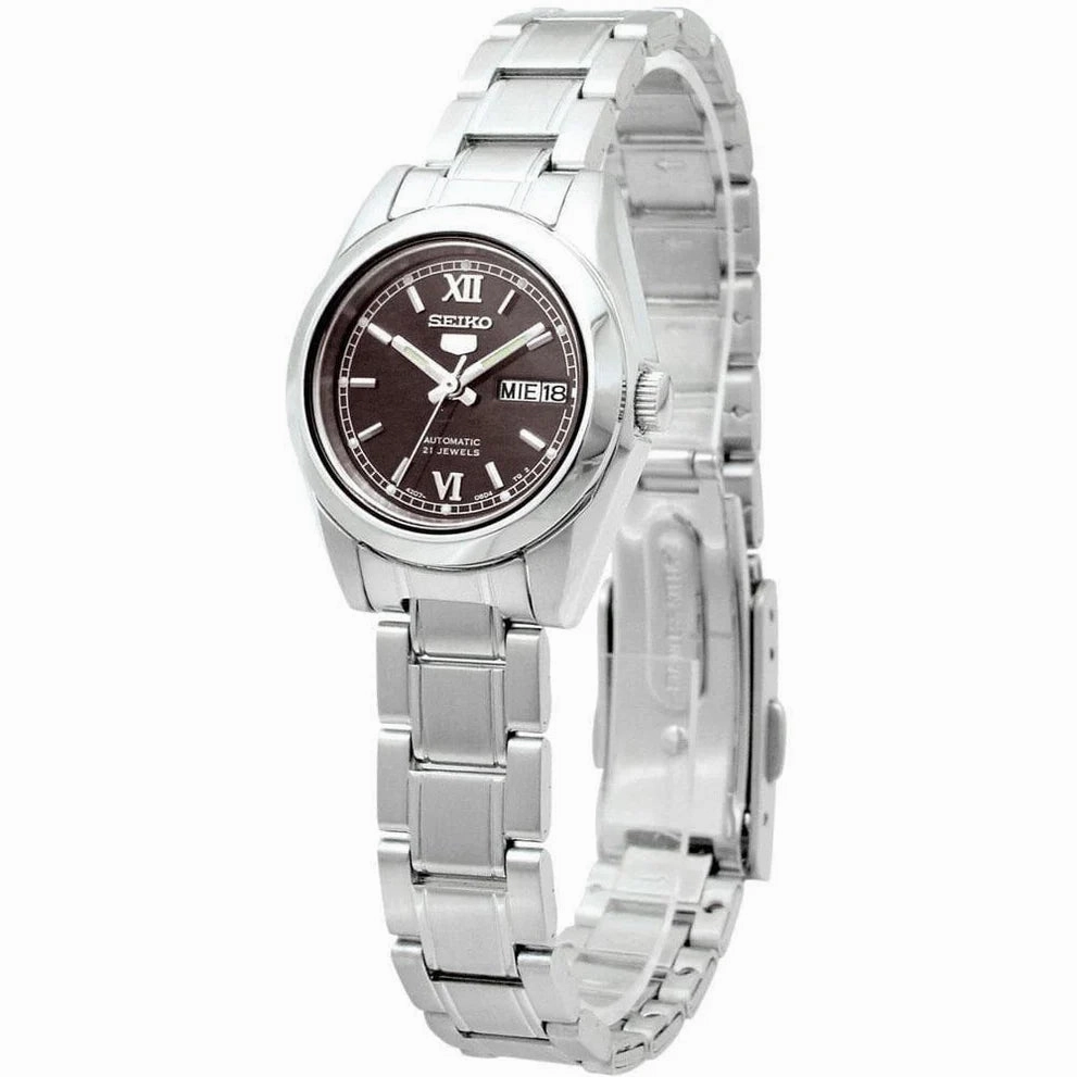 SEIKO SYMK25K1 Automatic Brown Dial Silver Stainless Steel Watch For Women