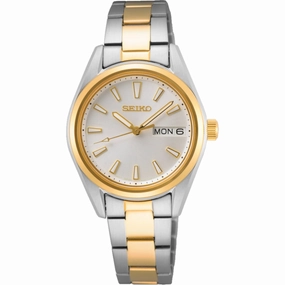 Seiko Women's Watch - Classic Quartz Silver Tone Dial Two Tone Bracelet | SUR454P1