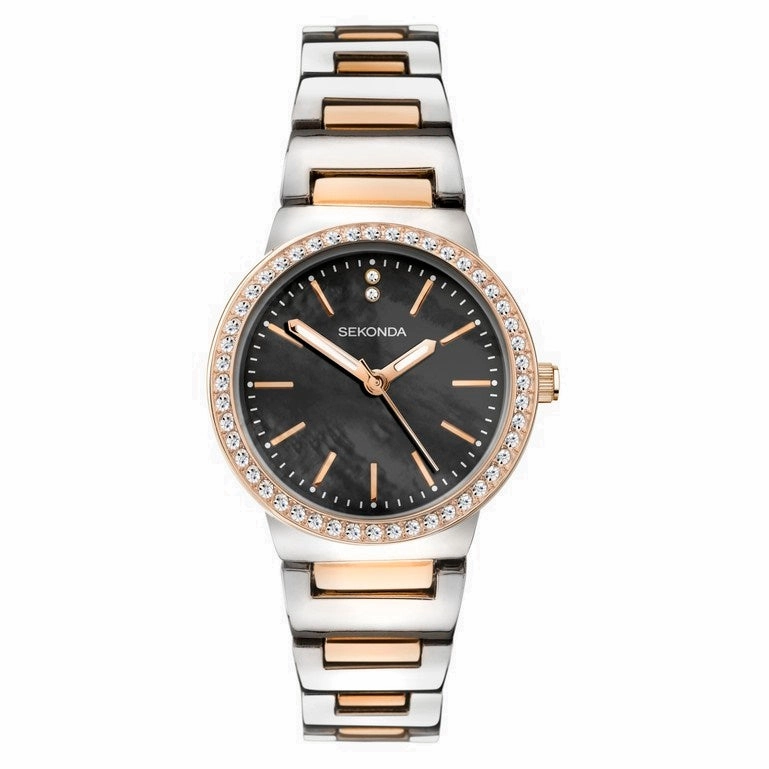 Sekonda Amelia Rose Two Tone Crystal Set Ladies Watch 40493