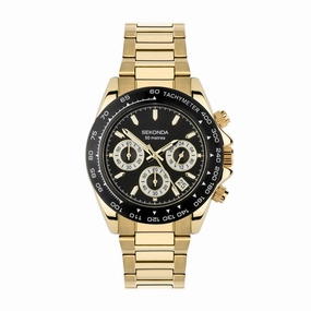 Sekonda Circuit Chronograph Mens Gold Plated Watch 30203