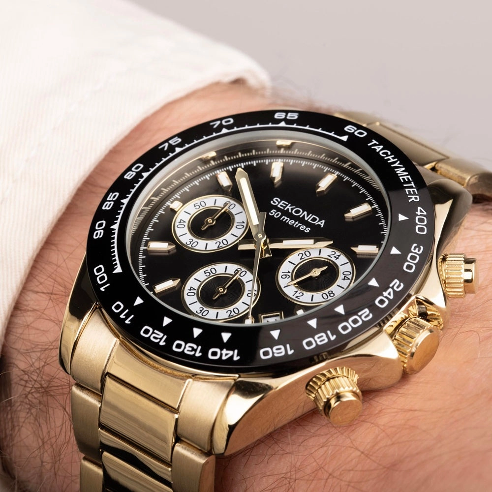 Sekonda Circuit Chronograph Mens Gold Plated Watch 30203