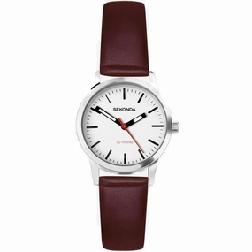 Sekonda Nordic Leather Strap Ladies Watch Red 40483