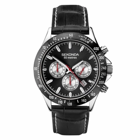 Sekonda Sports Dual Time Mens Watch Black Dial 1648