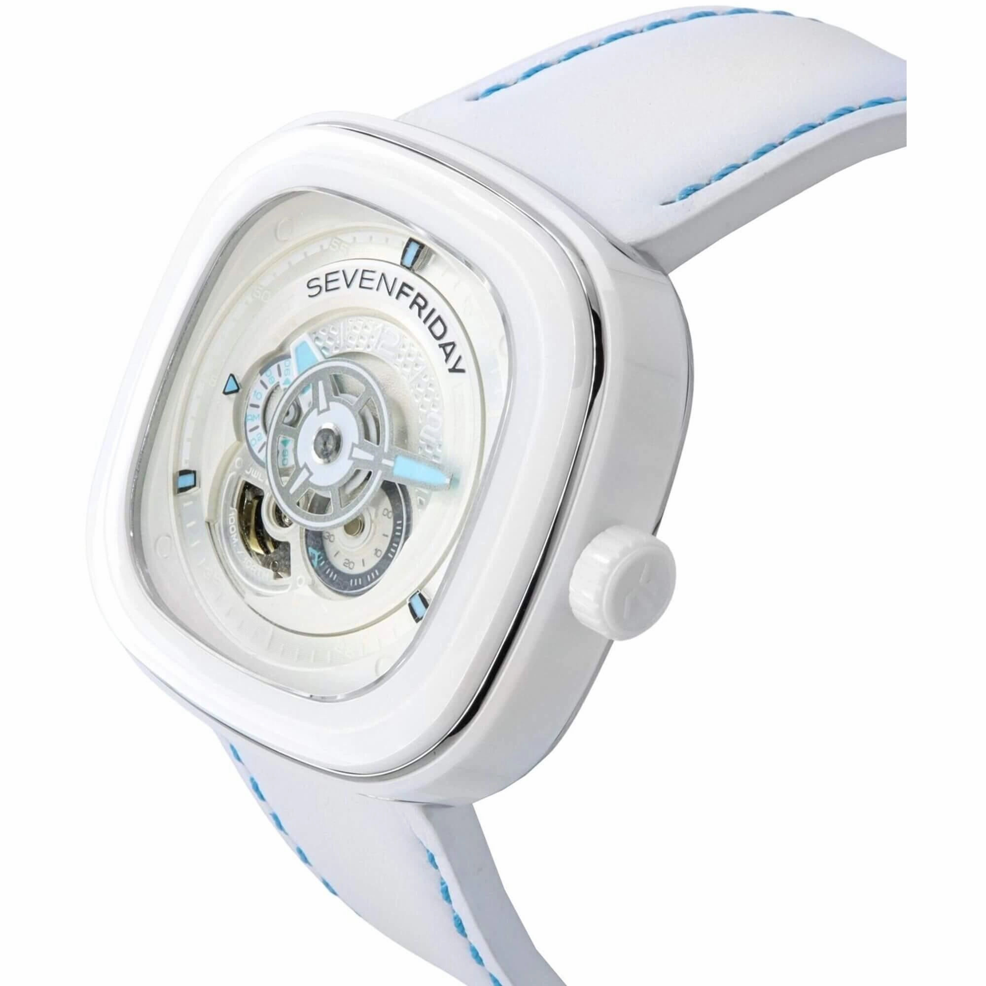 SevenFriday Men's Watch - P-Series Curacao White Day-Night Dial Automatic | P1C-05