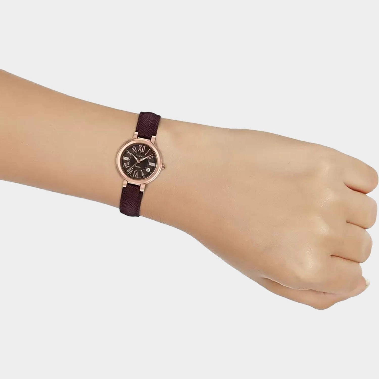 Sheen Women's Analog Leather Watch SX214 - SHE-4029PGL-5AUDF