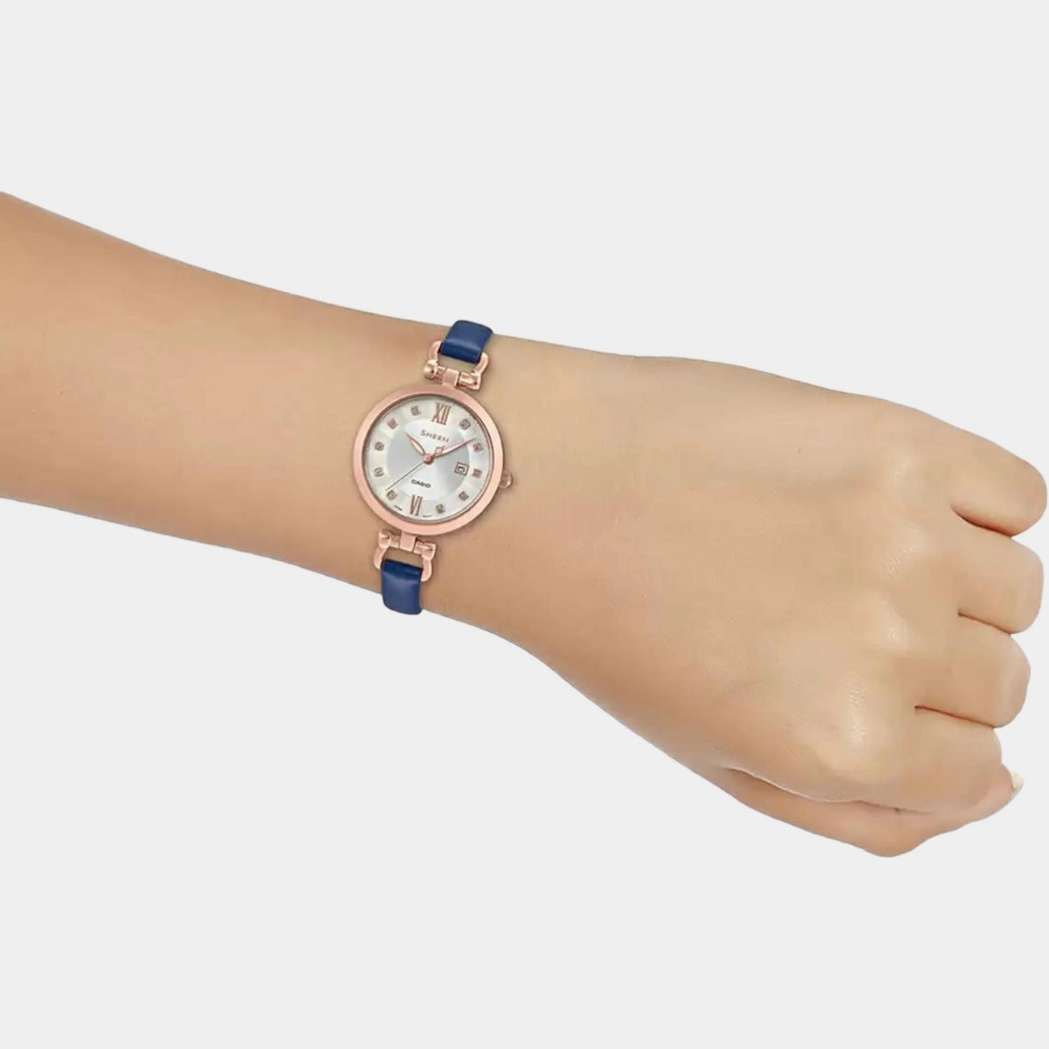 Sheen Women's Analog Leather Watch SX258 - SHE-4055PGL-7AUDF
