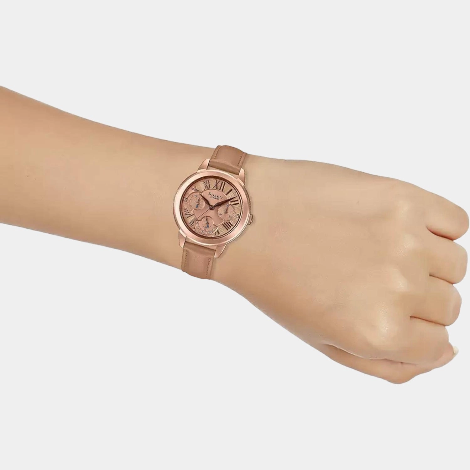 Sheen Women's Chronograph Leather Watch SH216 - SHE-3059PGL-5AUDR