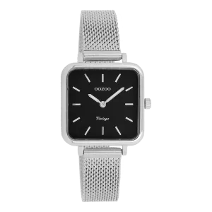 Silver coloured OOZOO watch with metal mesh bracelet - C20262