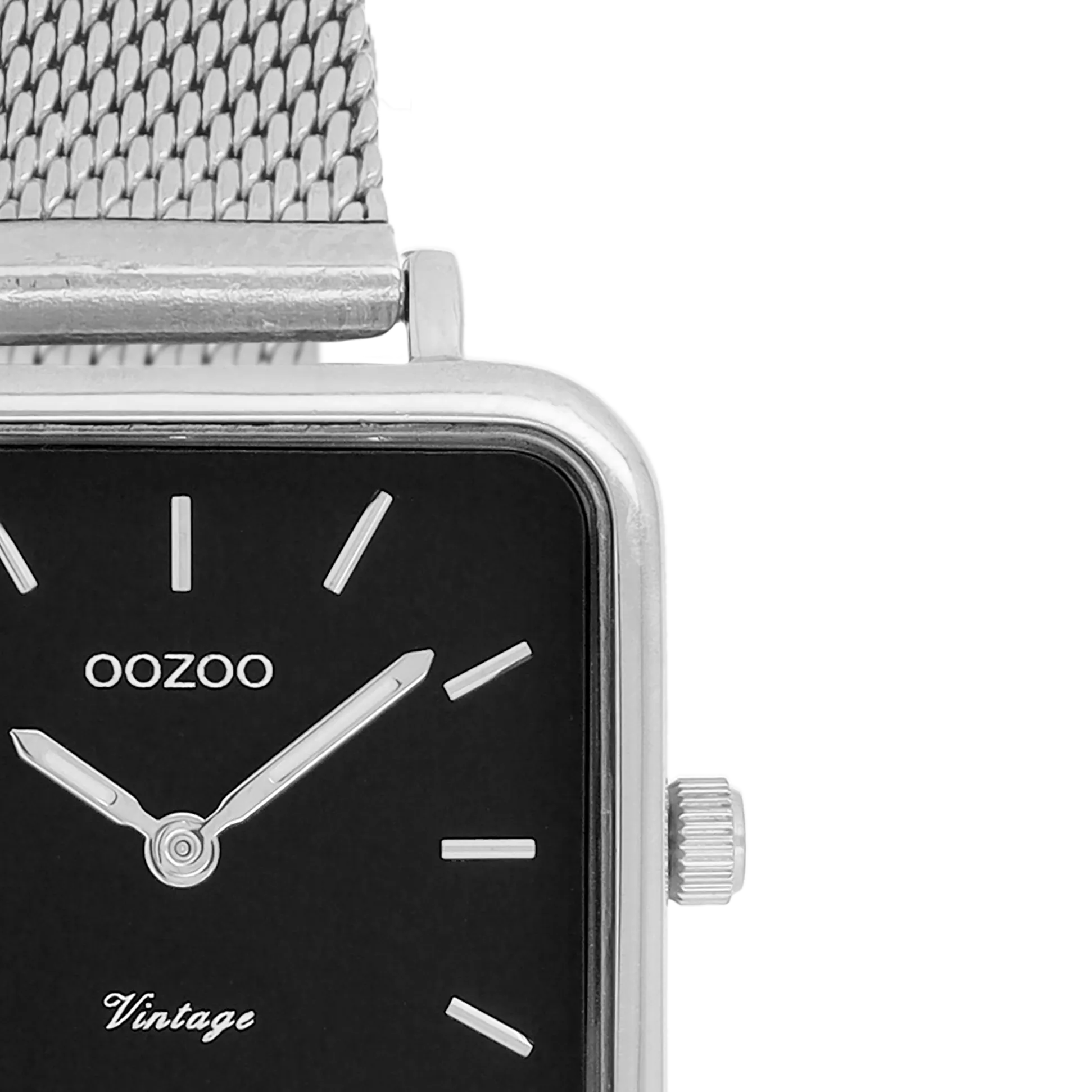 Silver coloured OOZOO watch with metal mesh bracelet - C20262