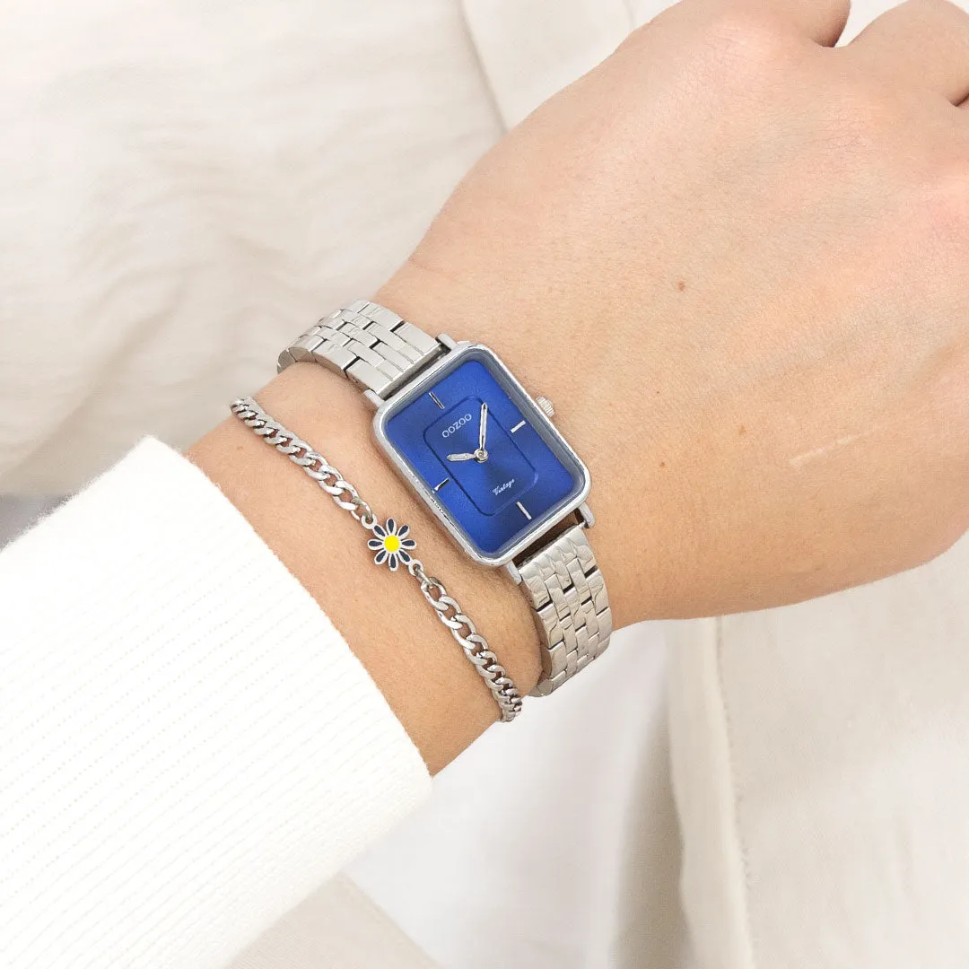 Silver coloured OOZOO watch with stainless steel bracelet - C20417