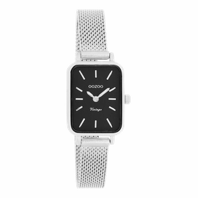 Silver coloured OOZOO watch with metal mesh bracelet - C20267