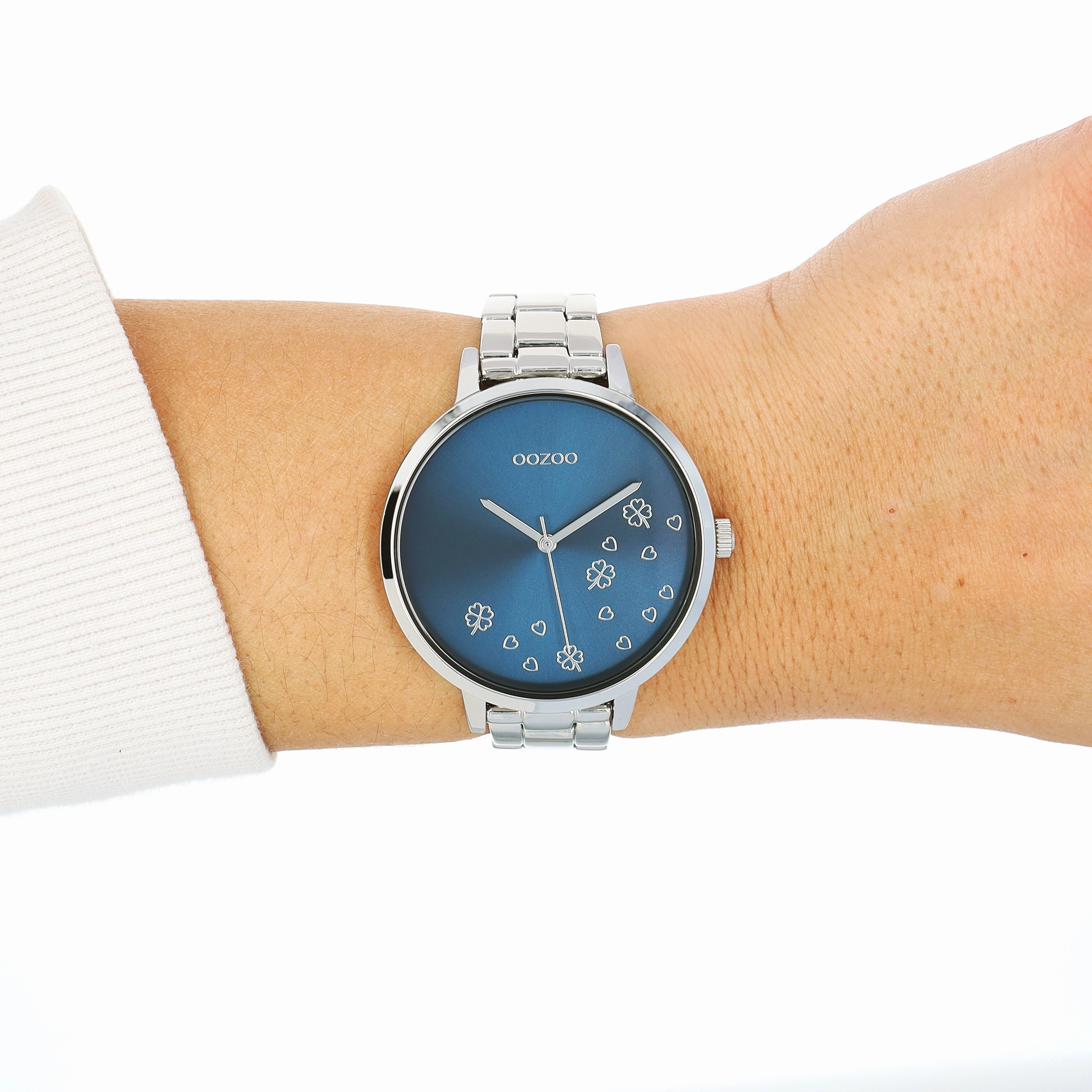 Silver coloured OOZOO watch with stainless steel bracelet - C11121