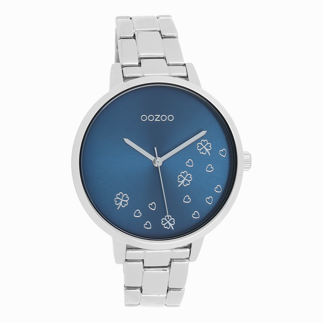 Silver coloured OOZOO watch with stainless steel bracelet - C11121