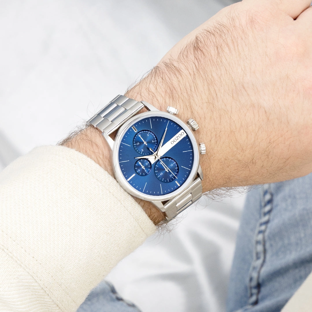 Silver coloured OOZOO watch with stainless steel bracelet - C11410