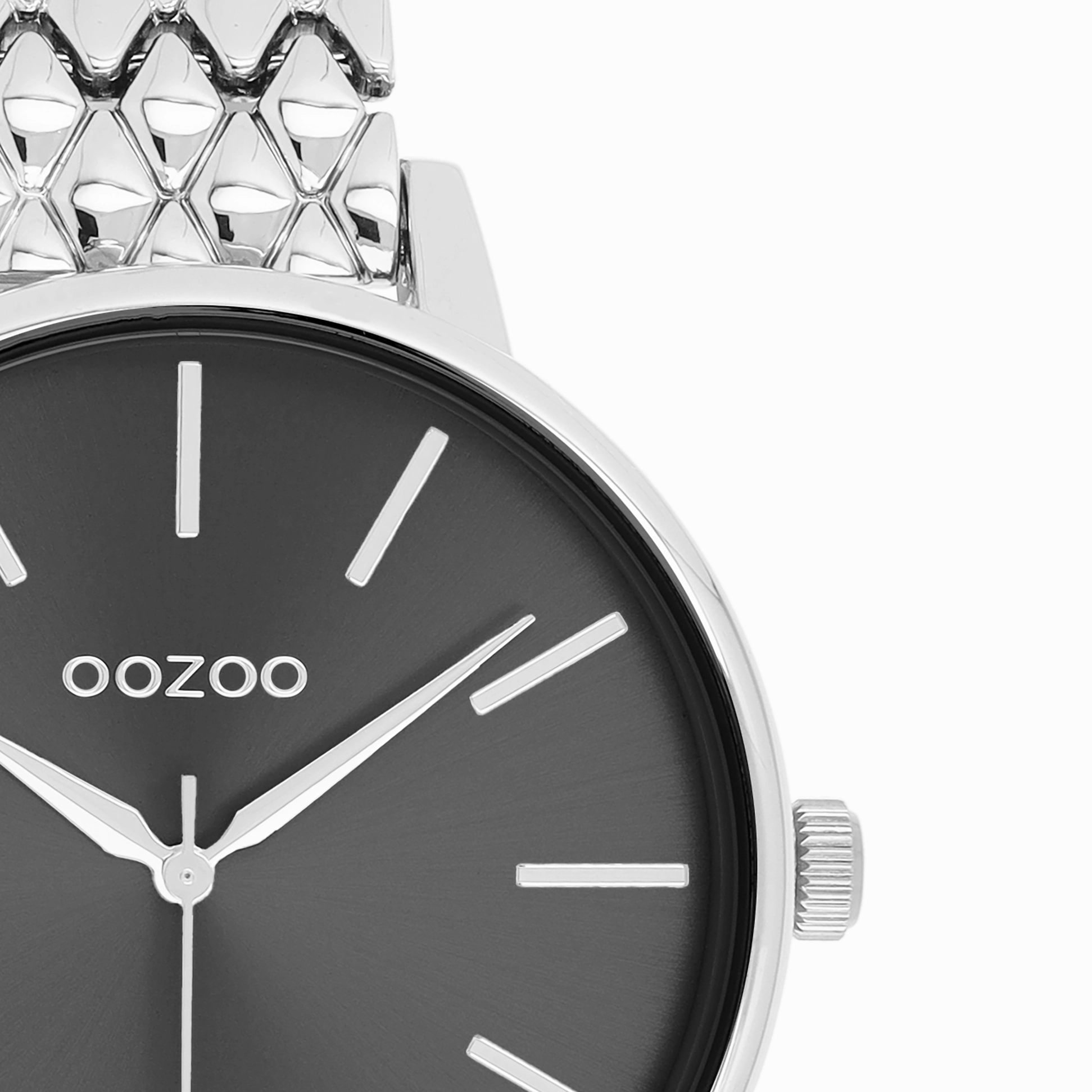 Silver coloured OOZOO watch with stainless steel bracelet - C11434
