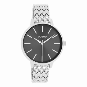 Silver coloured OOZOO watch with stainless steel bracelet - C11434
