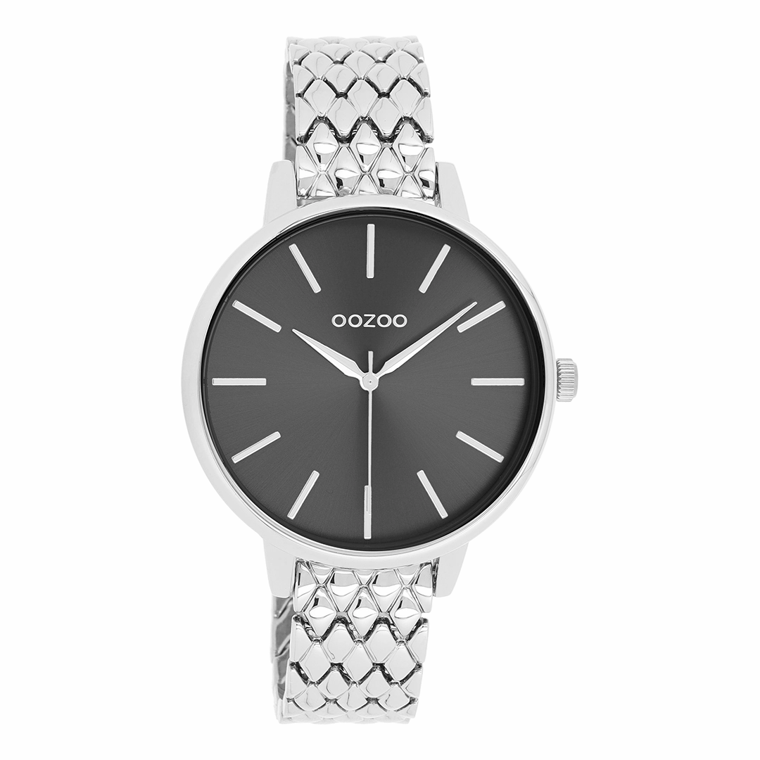 Silver coloured OOZOO watch with stainless steel bracelet - C11434