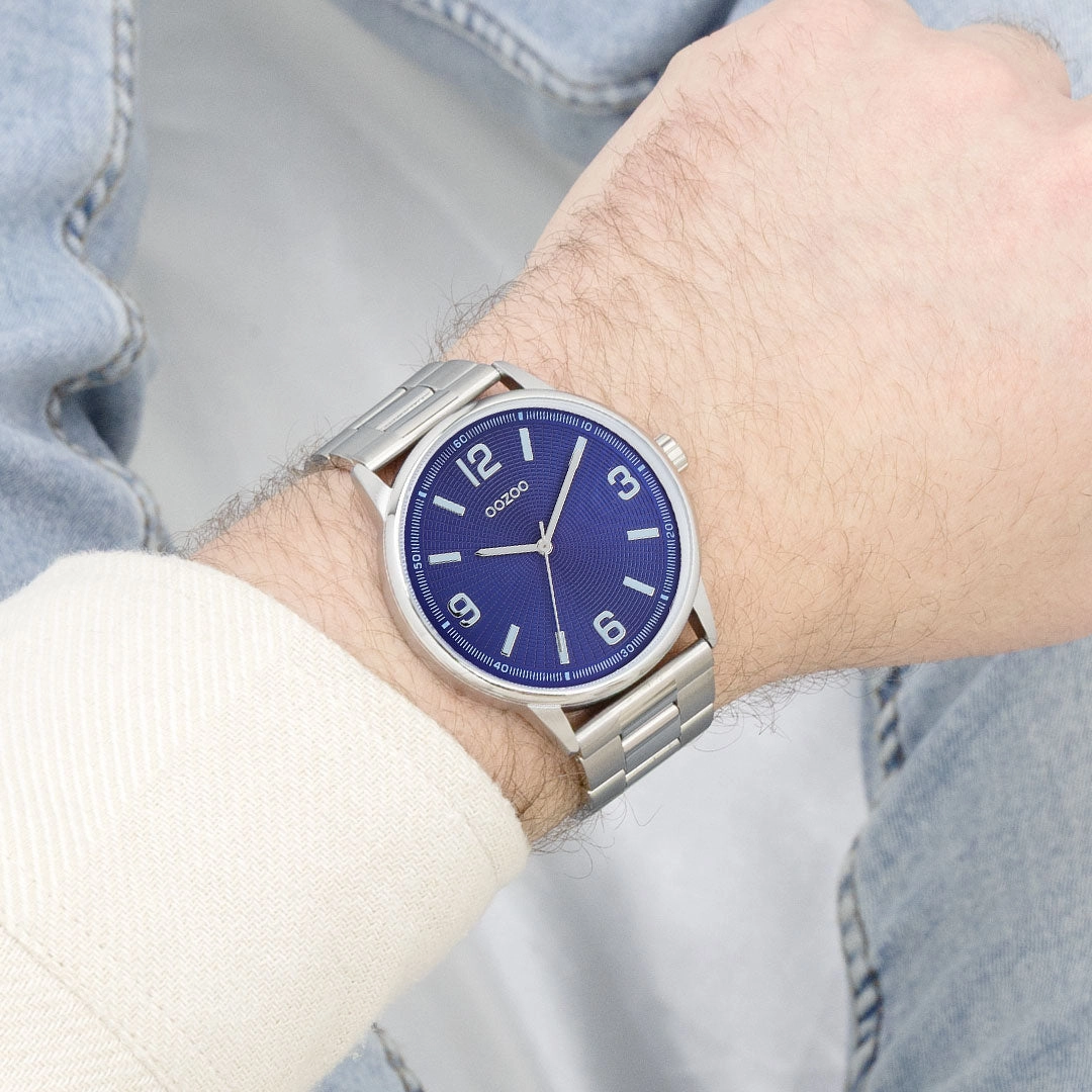 Silver coloured OOZOO watch with stainless steel bracelet - C11503