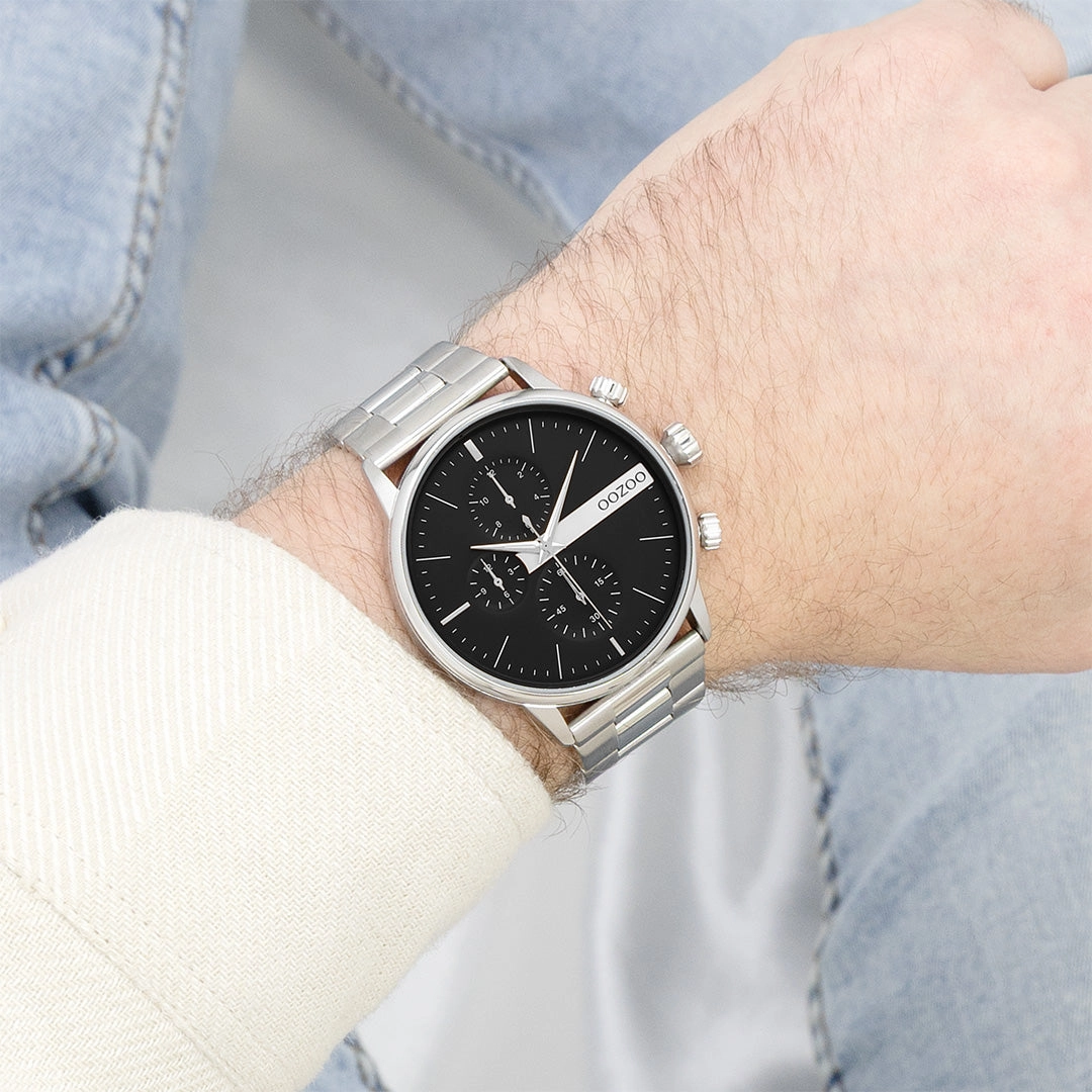 Silver coloured OOZOO watch with stainless steel bracelet - C11511