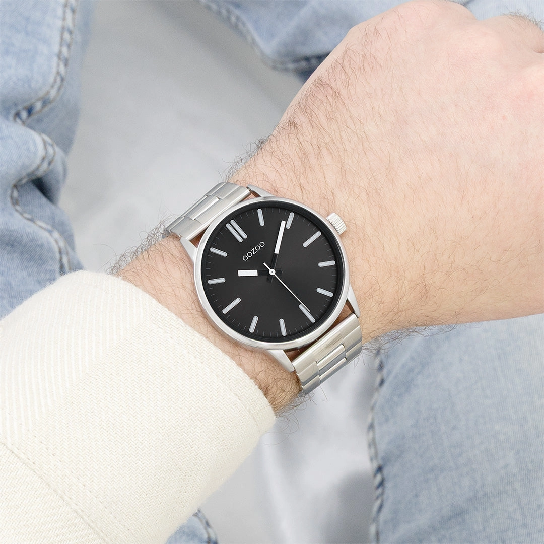 Silver coloured OOZOO watch with stainless steel bracelet - C11514