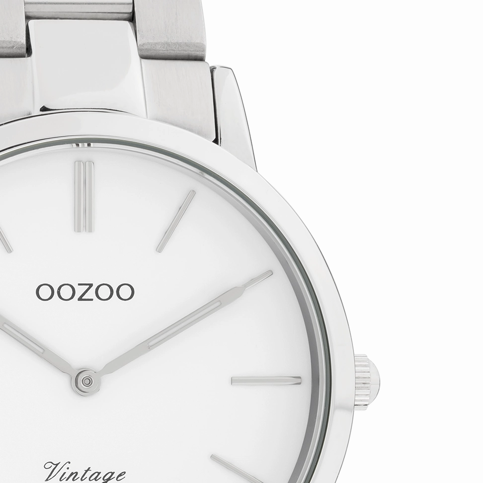 Silver coloured OOZOO watch with stainless steel bracelet - C20026