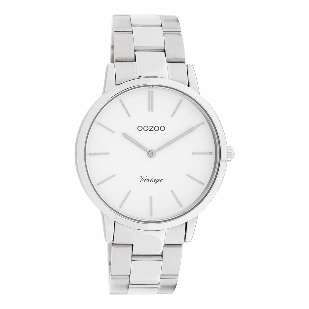 Silver coloured OOZOO watch with stainless steel bracelet - C20026