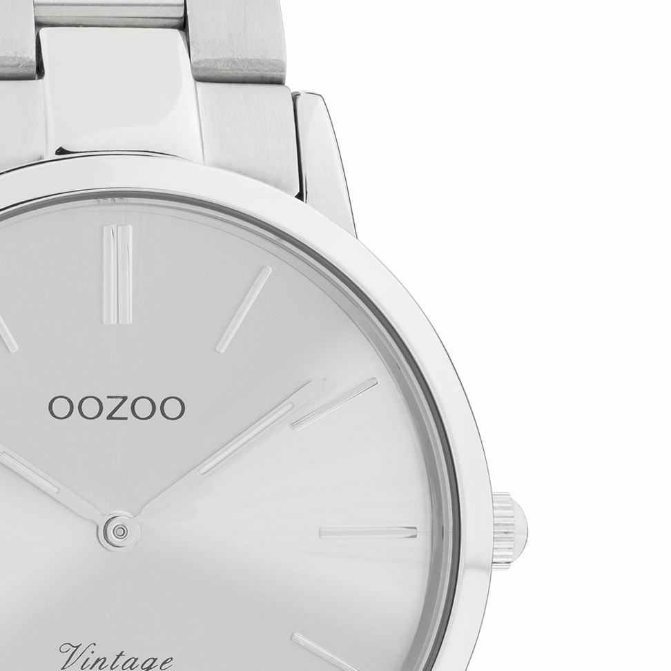 Silver coloured OOZOO watch with stainless steel bracelet - C20027