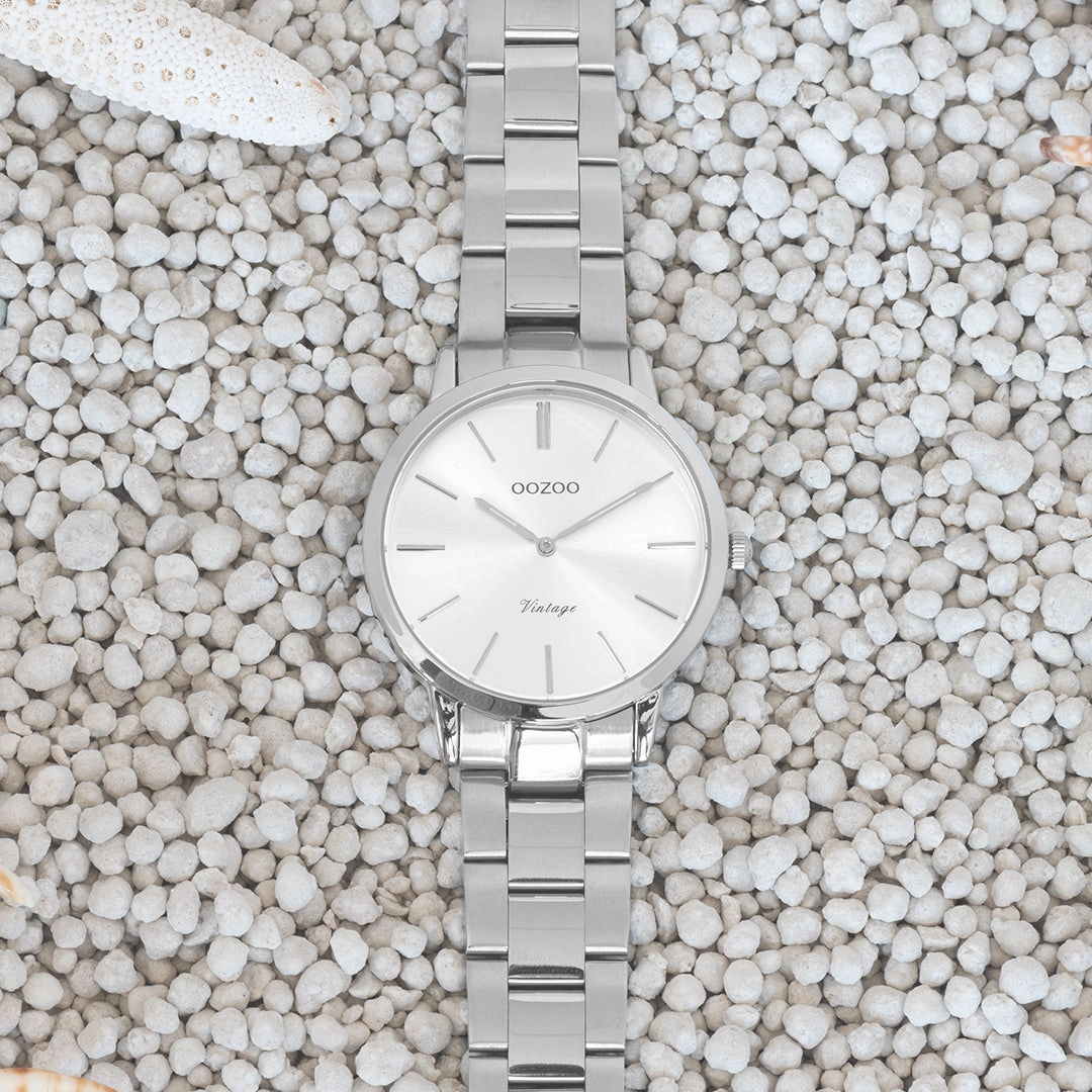 Silver coloured OOZOO watch with stainless steel bracelet - C20027