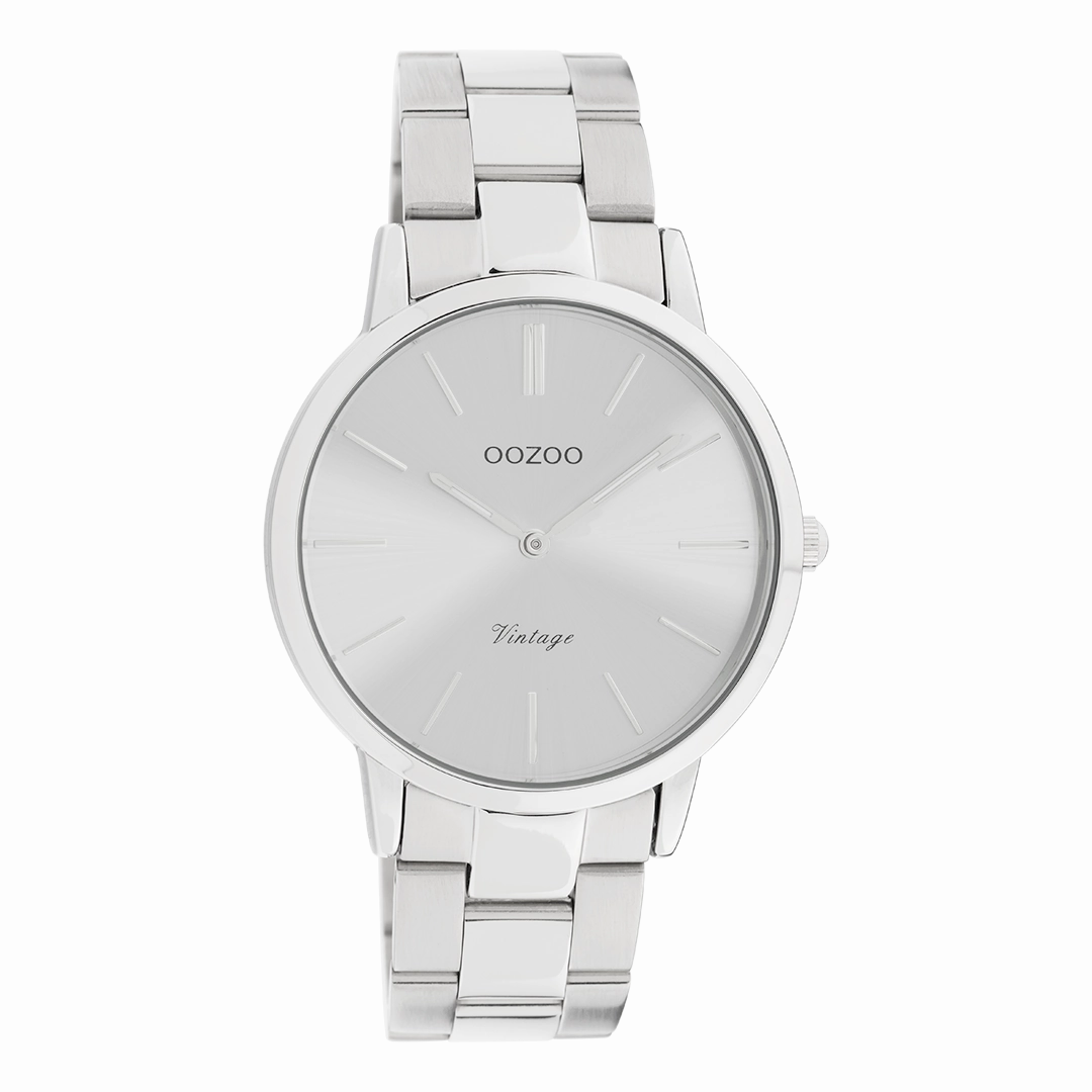 Silver coloured OOZOO watch with stainless steel bracelet - C20027