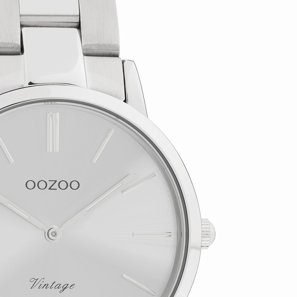 Silver coloured OOZOO watch with stainless steel bracelet - C20039
