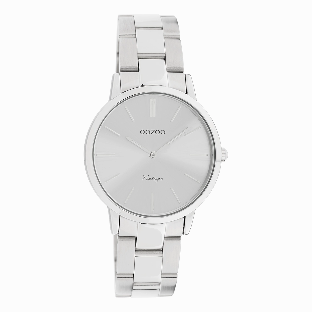 Silver coloured OOZOO watch with stainless steel bracelet - C20039