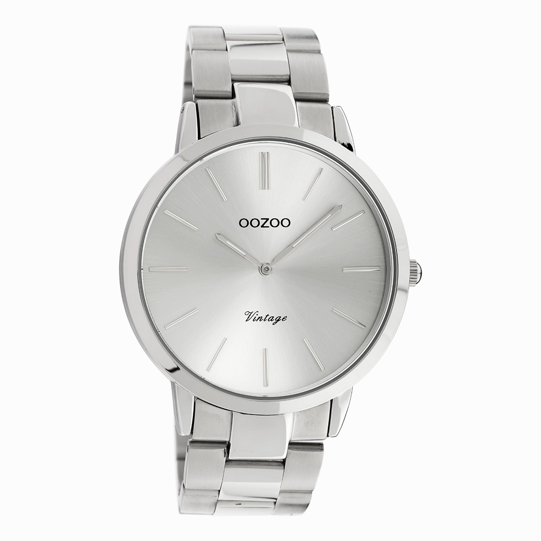Silver coloured OOZOO watch with stainless steel bracelet - C20100