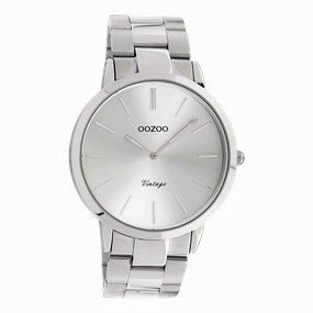 Silver coloured OOZOO watch with stainless steel bracelet - C20100
