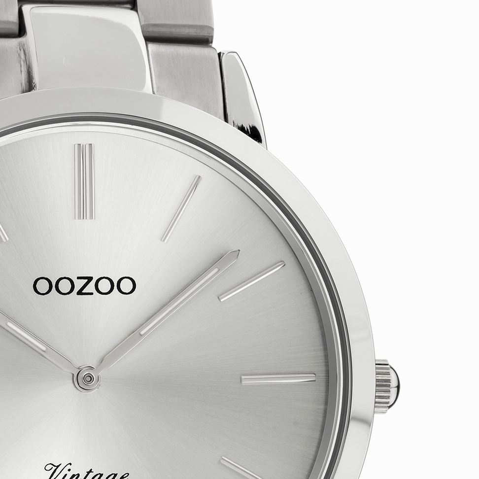 Silver coloured OOZOO watch with stainless steel bracelet - C20100