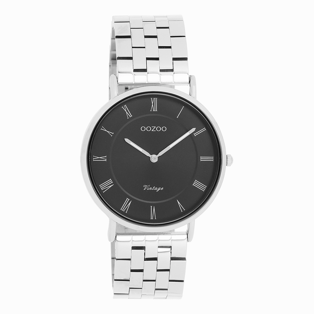 Silver coloured OOZOO watch with stainless steel bracelet - C20366