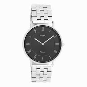 Silver coloured OOZOO watch with stainless steel bracelet - C20366