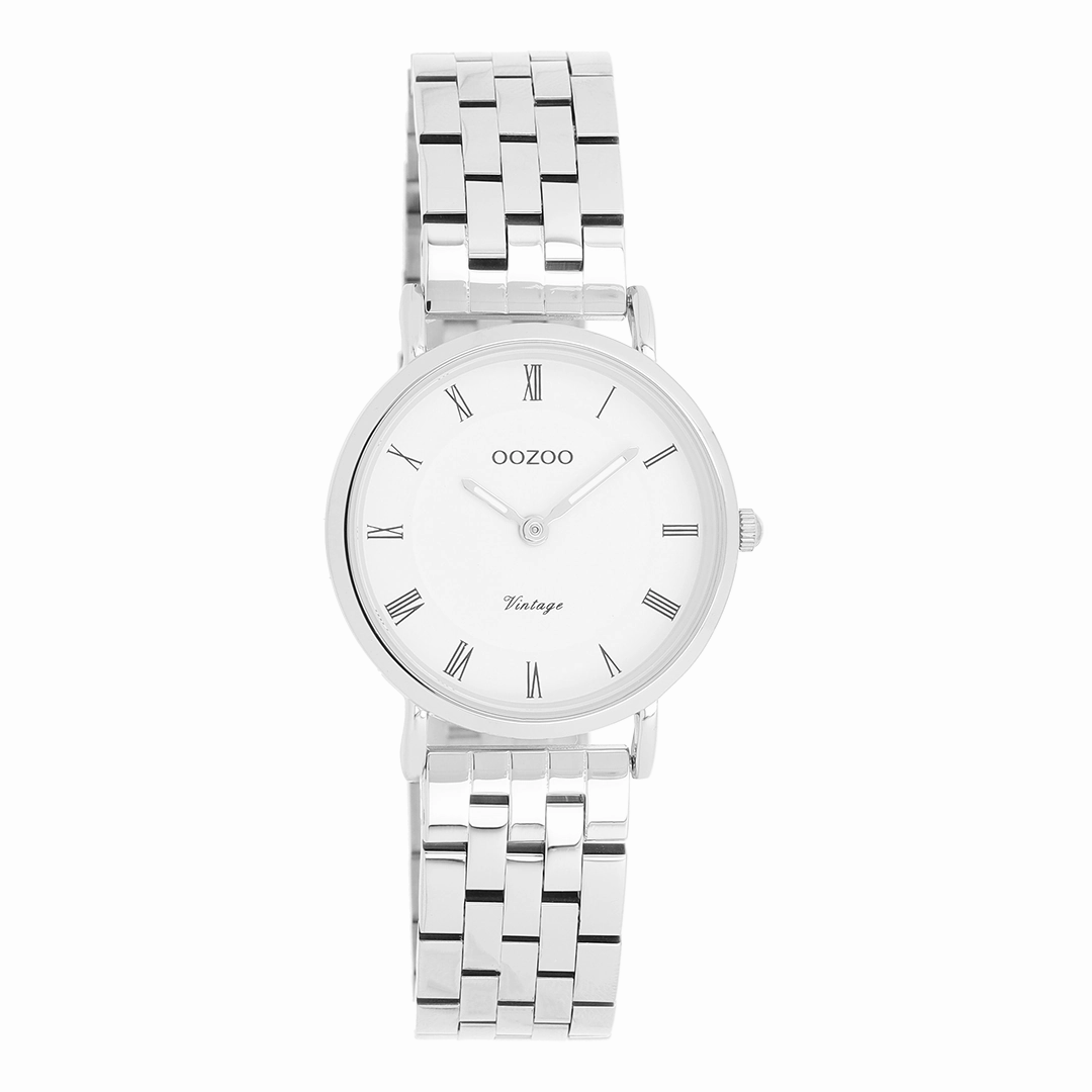Silver coloured OOZOO watch with stainless steel bracelet - C20372