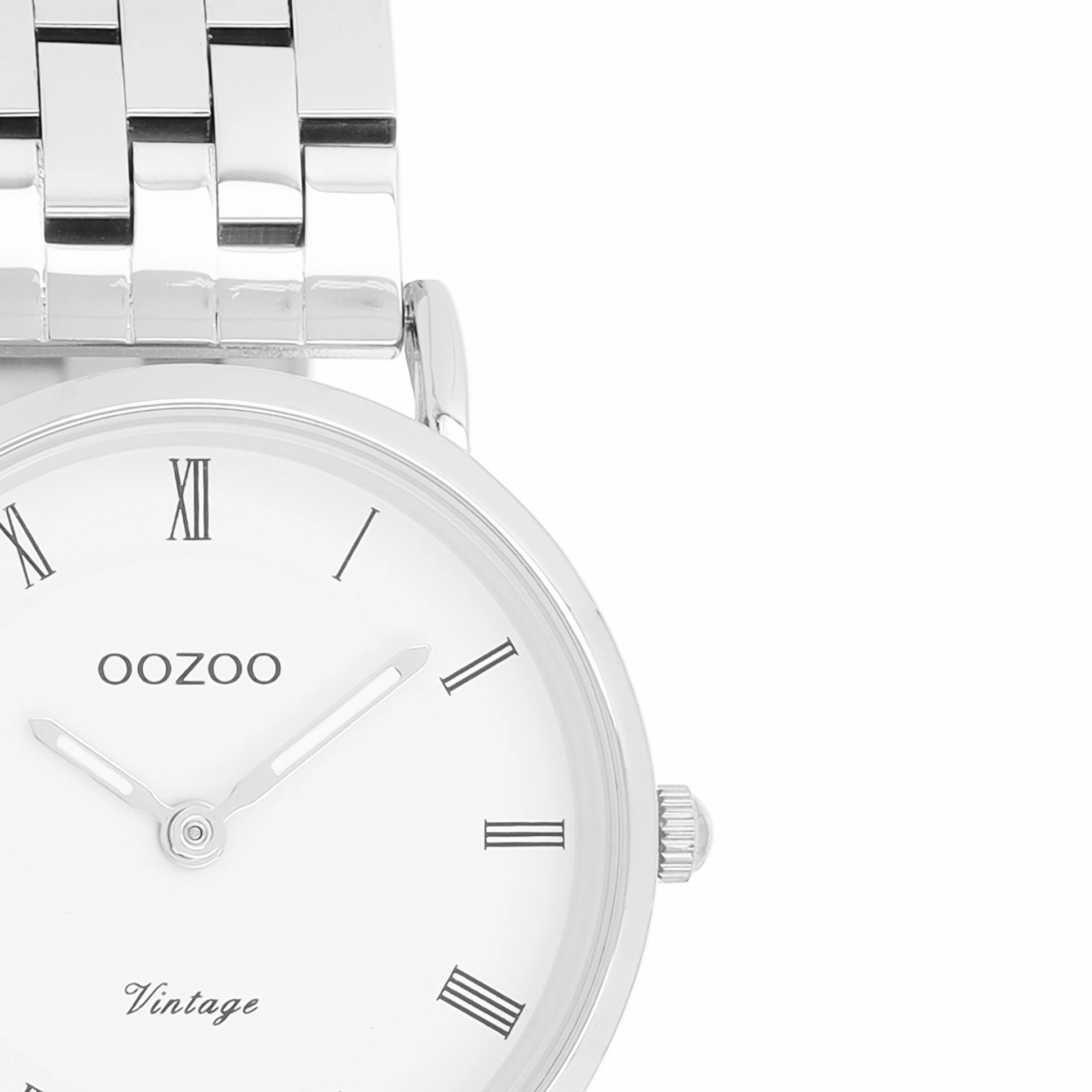 Silver coloured OOZOO watch with stainless steel bracelet - C20372