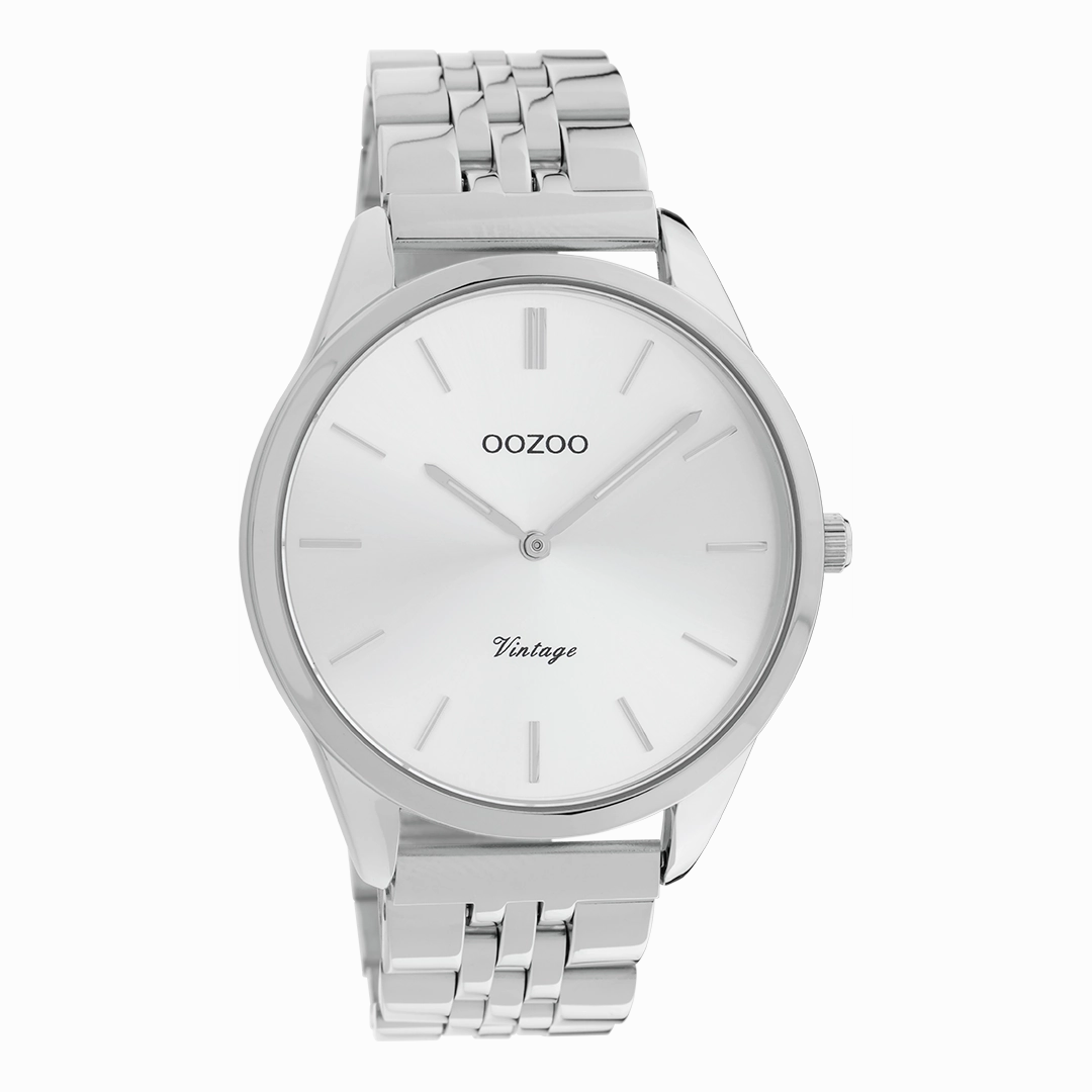 Silver coloured OOZOO watch with stainless steel bracelet - C9981