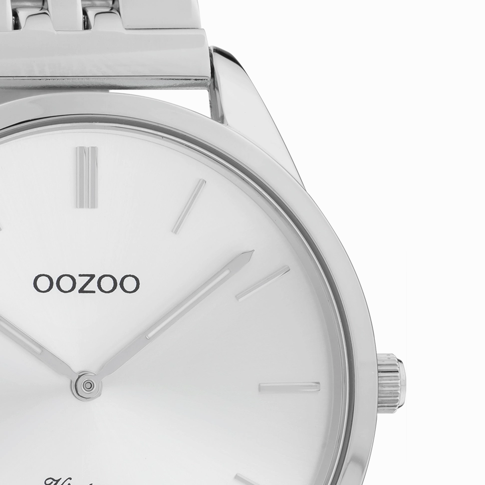 Silver coloured OOZOO watch with stainless steel bracelet - C9981