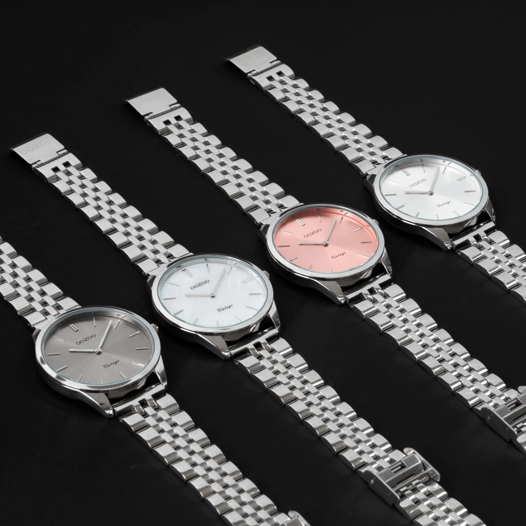 Silver coloured OOZOO watch with stainless steel bracelet - C9981