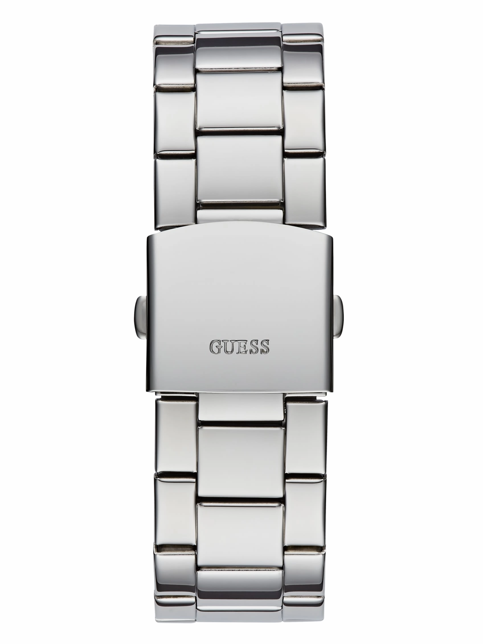 Silver-Tone and Blue Analog Watch